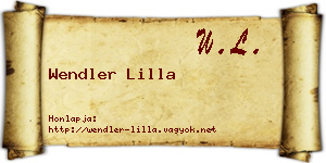 Wendler Lilla névjegykártya